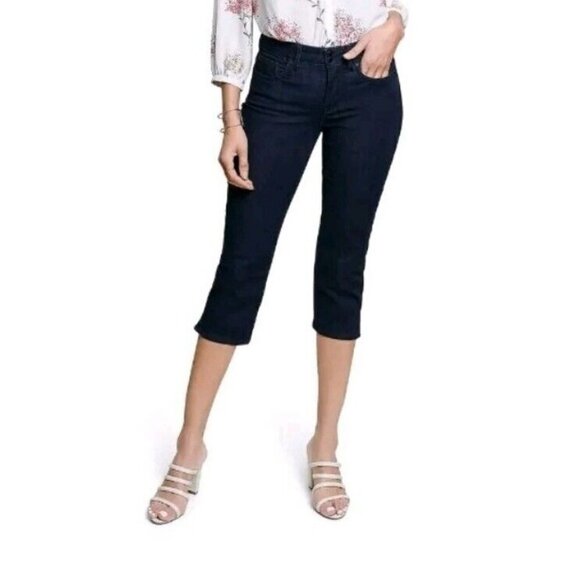NYDJ Cool Embrace Skinny Crop Side Slits - Rinse Reg 12 - Picture 1 of 3